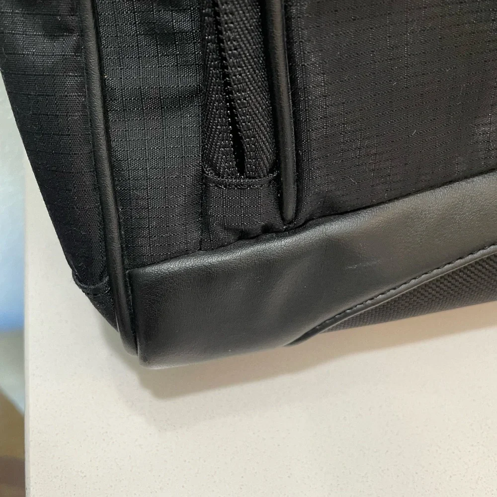 Tumi Double Zip Leather Trimmed Travel Briefcase